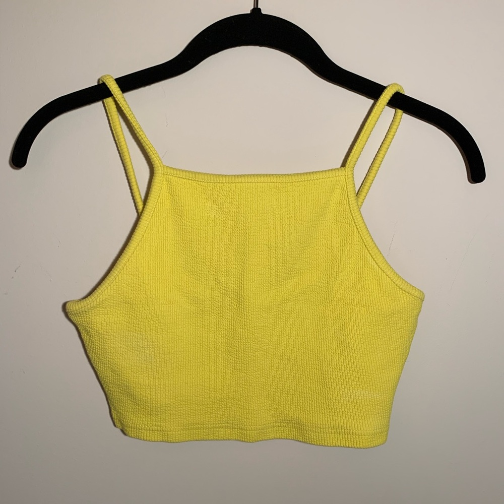 Topshop lemon yellow crop top